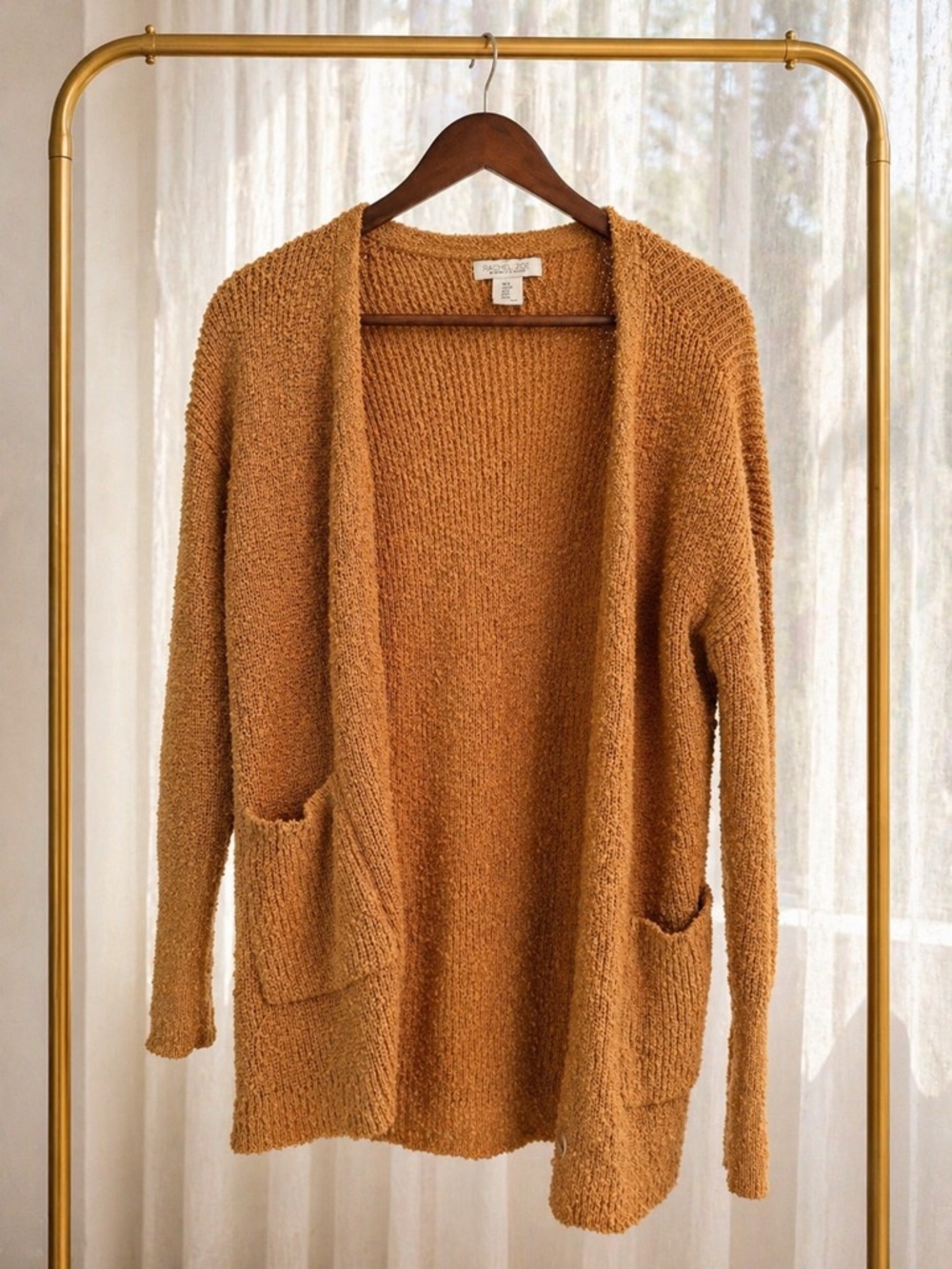 Rachel Zoe Open-Front Cardigan in Camel Brown